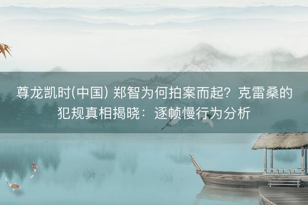 尊龙凯时(中国) 郑智为何拍案而起？克雷桑的犯规真相揭晓：逐帧慢行为分析