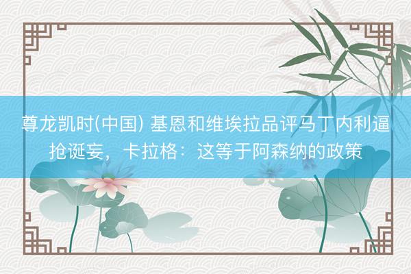 尊龙凯时(中国) 基恩和维埃拉品评马丁内利逼抢诞妄,卡拉格:这等于阿森纳的政策