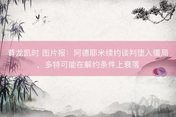 尊龙凯时 图片报：阿德耶米续约谈判堕入僵局，多特可能在解约条件上衰落