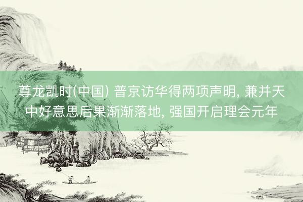 尊龙凯时(中国) 普京访华得两项声明， 兼并天中好意思后果渐渐落地， 强国开启理会元年