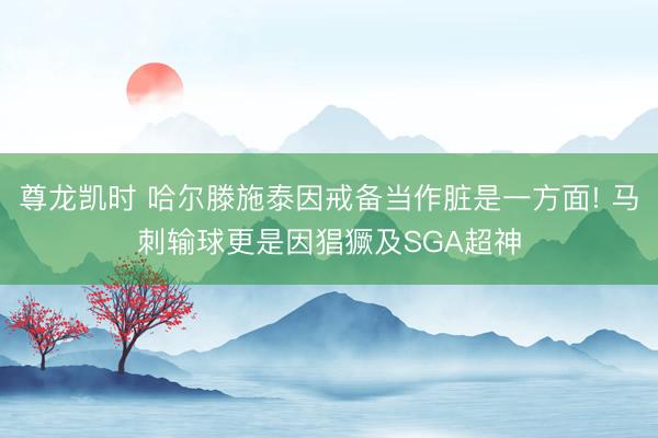 尊龙凯时 哈尔滕施泰因戒备当作脏是一方面! 马刺输球更是因猖獗及SGA超神