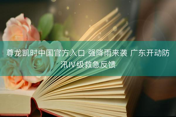尊龙凯时中国官方入口 强降雨来袭 广东开动防汛Ⅳ级救急反馈