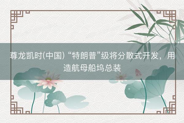 尊龙凯时(中国) “特朗普”级将分散式开发，用造航母船坞总装