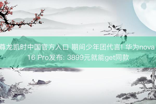 尊龙凯时中国官方入口 期间少年团代言! 华为nova 16 Pro发布: 3899元就能get同款