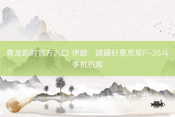 尊龙凯时官方入口 伊朗:蹂躏好意思军F-35斗争机机库