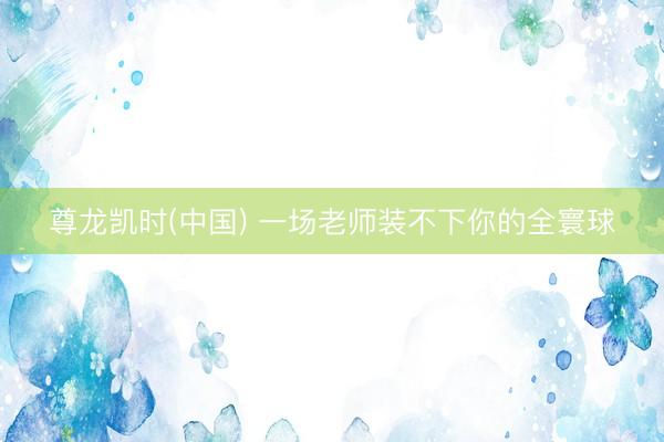 尊龙凯时(中国) 一场老师装不下你的全寰球