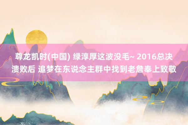 尊龙凯时(中国) 绿淳厚这波没毛~ 2016总决溃败后 追梦在东说念主群中找到老詹奉上致敬